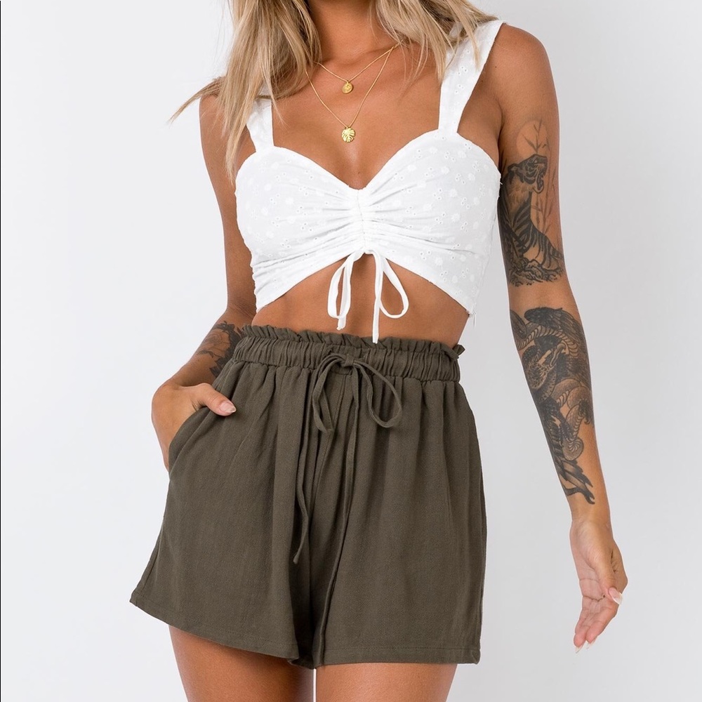 Princess Polly Olive green shorts